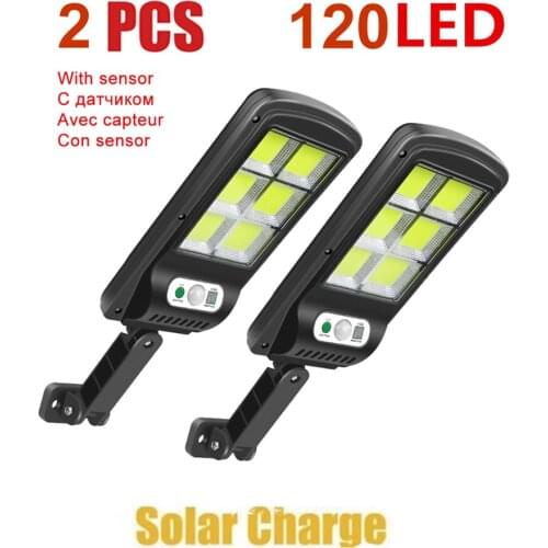 2pcs tabular oblong 120 LED Solar light Bulb Outdoor Garden lamp Decoration PIR Motion Sensor Night Security Wall lights Waterpr