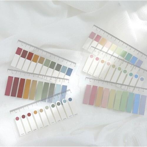 200 pcs Color PET Loose-leaf Index Sticker Set Retro Morandi Bullet Journaling Accessories Post-it Mark Sticky Note Stationery