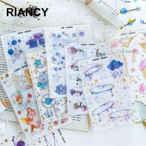 3 PCS Creative Mermaid Watercolor Adhesive Stationery Sticker Flakes Kawaii Decoration Paper Cute Stickers 06505