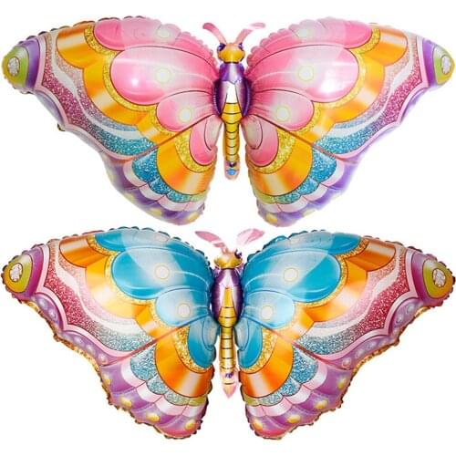 5pcs new Colorful Butterfly Foil Balloons large Birthday Party Decorations Wedding New Year Supplies Animal Helium float Globos