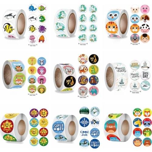 500pcs Cute Cartoon Animal Stickers Teacher Reward Stickers for Kids Thank You DIY Handmade Gift decoration Labels Stationery
