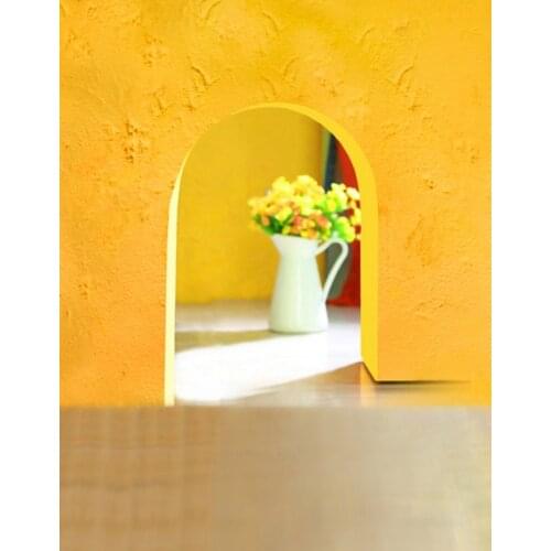 5x7ft Yellow Wall Flowers Photography Backdrops Photo Props Studio Background