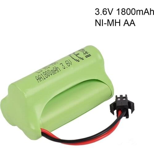 3.6V 1800mah AA NI-MH Battery Remote Electric car toys ship robot rechargeable NIMH battery SM-2P Plug 3.6 V toy spare parts