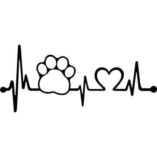 17.8*7.7CM Paw Heartbeat Lifeline Monitor Dog Cat Pet Decal Car Sticker Creative Car Accessories C6-1917