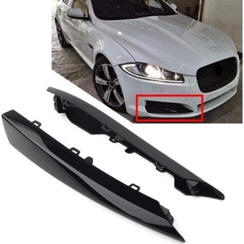 1 Pair Car Front Bumper Side Grille Black Insert Cover Trim Fit For Jaguar XF 2012 2013 2014 2015 ABS Car Accessories