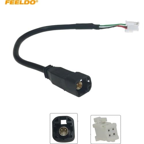 FEELDO Car Radio Audio 4Pin Conector Changer Port Adapter for Volkswagen BORA Sagitar Magotan Touran Octavia USB Cable Transfer