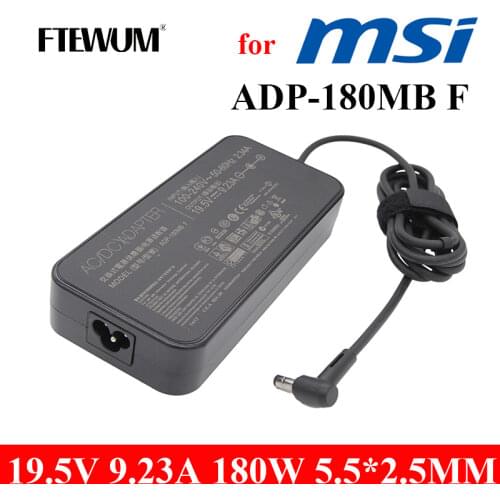 FTEWUM Power Supply 19.5V 9.23A 5.5*2.5mm 180W Laptop Adapter for ASUS for MSI GE72VR GS63VR WS63VR GS43VR GT60 GT70 ADP-180MB