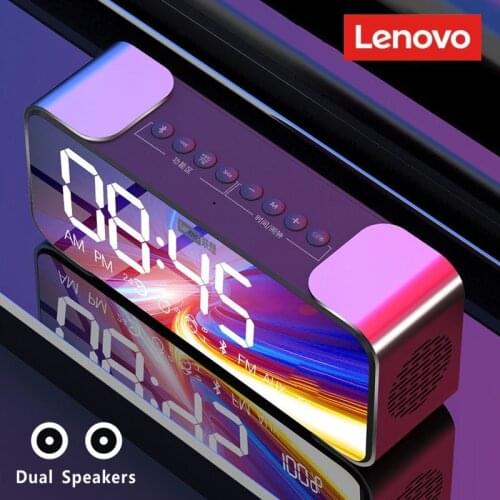 Lenovo L022 Bluetooth speakers portable wireless speakers Subwoofer speakers bluetooth 5.0 LED Alarm clock TF card AUX speakers