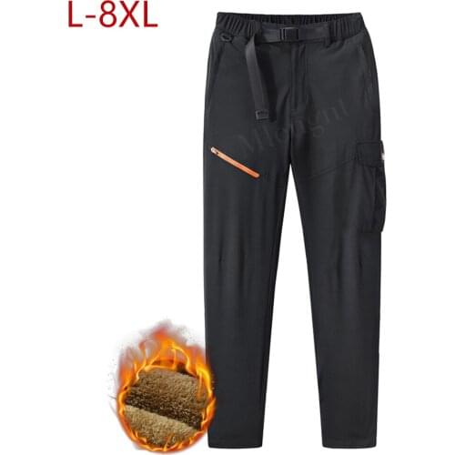 Large Size L-8XL Mens Sweatpants Warm Removable Fleece Sweat Pants Autumn Winter Unloading Thickness Tracksuit Male Trousers