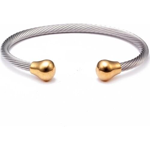 Punk Stainless Steel Chain Link Charm Bracelets Simple Men Women Sporty Open Cuff Bracelets Fashion Health OL Jewelry