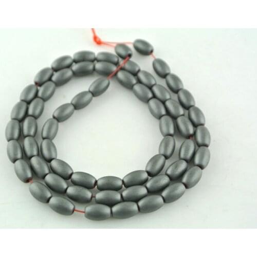 4x6mm Barrel Shape Hematite Beads Black Matter Surface Rice Beads For Zen Jewelry Making Materials 10 pc/lot Free Shipping