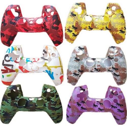 By DHL or UPS 100pcs/lot Silicone Camouflage Graffiti Rubber Cover Protective Skin Cover Case For PlayStation 5 PS5 Controller
