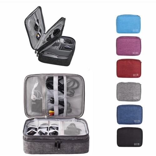 Travel Digital Storage Bag Portable Electronic Accessories Cable Organizer Bag Power Charger Pouch Zipper Box Case USB Cable Bag