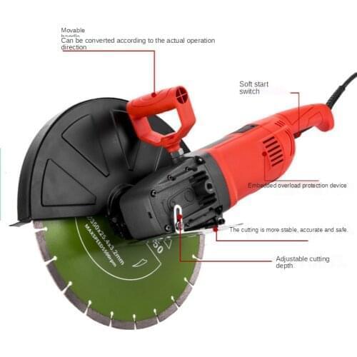 Electric tool concrete wall hydropower installation slotting machine dust-free handheld stone pavement cutting machine