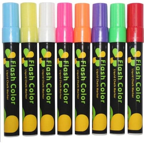 1Pcs New Creative Flash Color Erasable Highlighter For Fluorescent Plate Pens Liquid Chalk Marker Stationery Supplies 2021 New