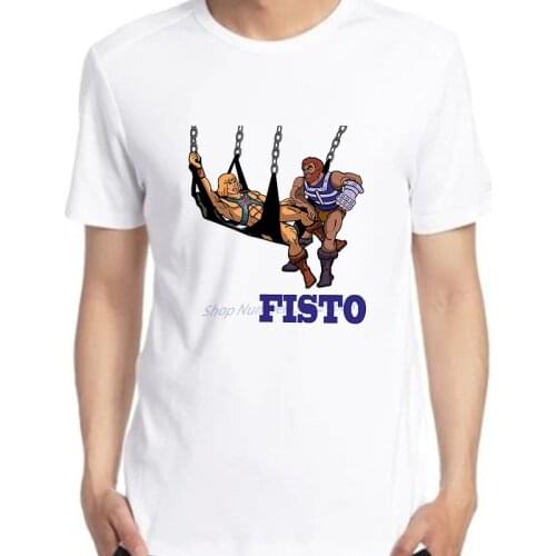 Fisto He Man Masters Of The Universe Tshirt Short Sleeved Cotton T shirt Skeletor 80s She Ra Beast T Shirt Eternia men Clothing