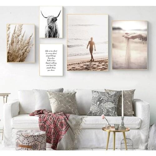 Nordic Modern Animal Yak Picture Decoration Canvas Painting Art Wall Home Decoration Room Living Room Bedroom Canvas Art Poster