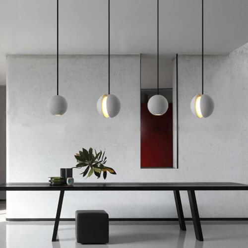 Nordic Creative Bedside Small Chandelier Moon Cement Chandelier Restaurant Bar Coffee Shop Bedroom Decorative Lighting Living