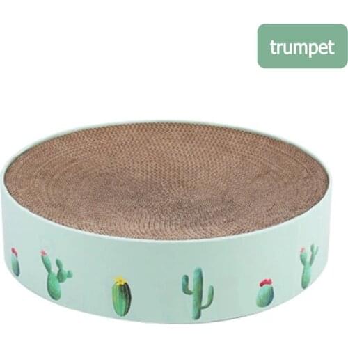 Round Type Cat Catnip Scratch Board Nail Scraper Mat Bed Toy Cats Scratcher Corrugated Paper Pet Kitten Pad Claw Care Cactus