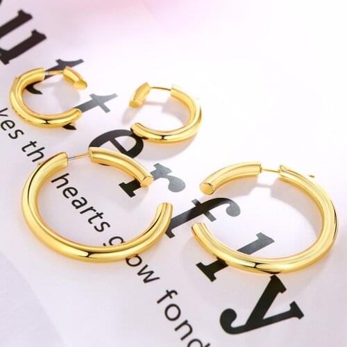 New Arrivals Fashion Gold Hoop Earrings For Women Jewelry Ladies Earrings Girl Gift Accessories Wholesale Free Shipping