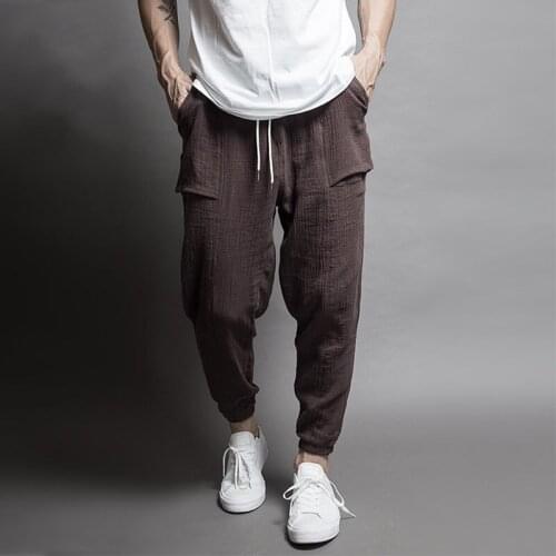 QNPQYX New fashion Chinese Style Casual Men Harem Pants Men Jogger Pants Men Fitness Trousers Male Chinese Traditional Harajuku