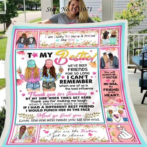 Letter Letters To My Friend Express Love Blanket 3D Print Sherpa Blanket on Bed Home Textiles Dreamlike Gift Blanket