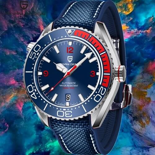 PAGANI DESIGN Mens Automatic Mechanical Watch Ceramic Bezel 100M Waterproof Sapphire Glass NH35A Movement Mekaniska Klockor