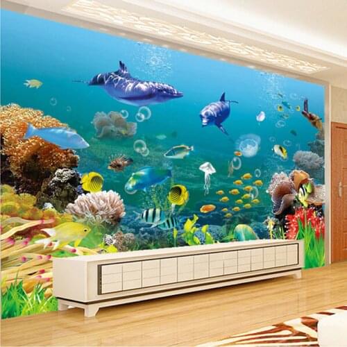 Custom Mural Wallpaper Underwater World 3D Stereo Childrens Room Bedroom Living Room TV Background Wall 3D Photo Wallpaper