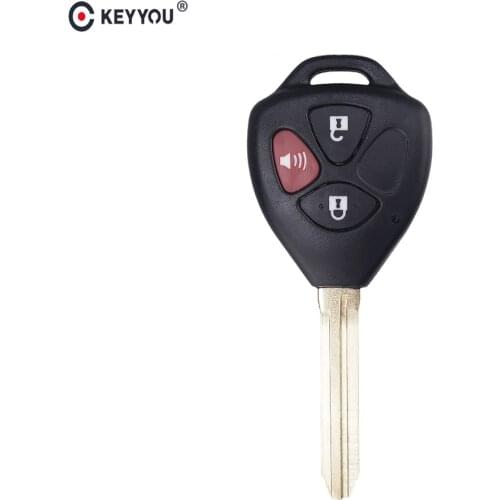 KEYYOU Remote Car Key Shell Case Fob Replacement 2+1 3 Buttons For Toyota Camry Avalon Corolla Matrix RAV4 Venza TOY43 Blade