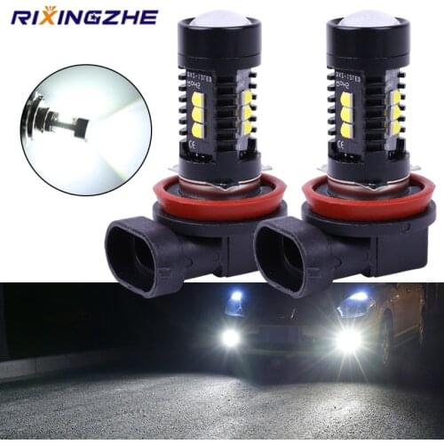 RXZ 2pcs H8 H11Led H4 LED H7 LED 9005 HB3 9006 HB4 Car 3030 12 LED Fog Lights Headlight Bulbs 12V 6000K White Auto Fog Lamp