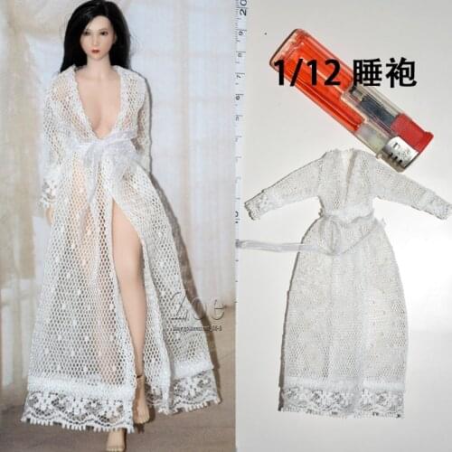 4 Colors 1/12 Scale Sexy Female Action Figure Pajamas Nightgown Mini Lace Dressing Gown Clothes Model for 6 inches Body