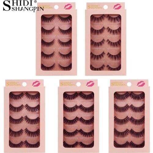SHIDISHANGPIN 1 box mink eyelashes natural long 3d mink lashes full strip lashes False eyelashes hand made eyelash maquiagem