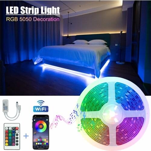 LED Light Strips WIFI Lighting Ribbon 12V 5050 Bluetooth Model Remote Controller Decoration Bedroom Luminous Lamp Flexible Diode