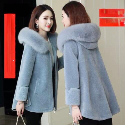 Women Winter Clothing Fashion New Jacket Female Casual Real Fur Coat Warm Sheep Shearing Outwear Natural Wool Fur Coats X101