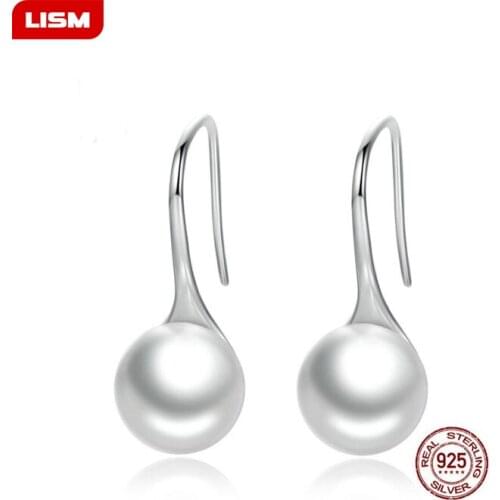 Real 925 Sterling Silver High Quality Pearl Earrings Luster Pearl Jewelry Earrings for Women Party Wedding Earrings Gift