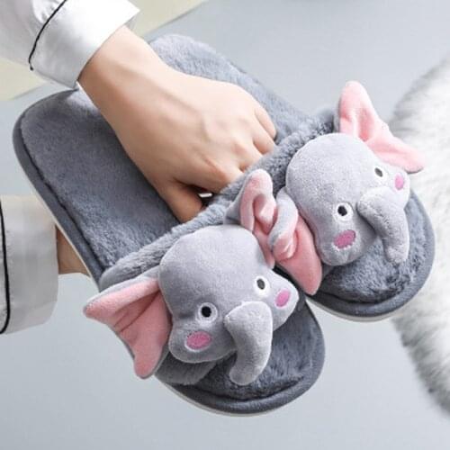 Womens Slippers Winter Warm Cozy Soft Plush Home Shoes Cute Cartoon Non-slip Floor Indoor House Slippers for Girls 2021 New
