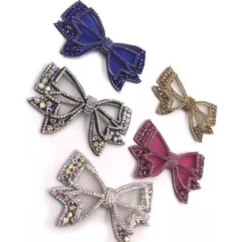 2pcs Shoes Flower Mesh Bow Rhinestone Bridal Wedding Party High Heels sandals Boots DIY Manual Shoe Decorations Accessories New