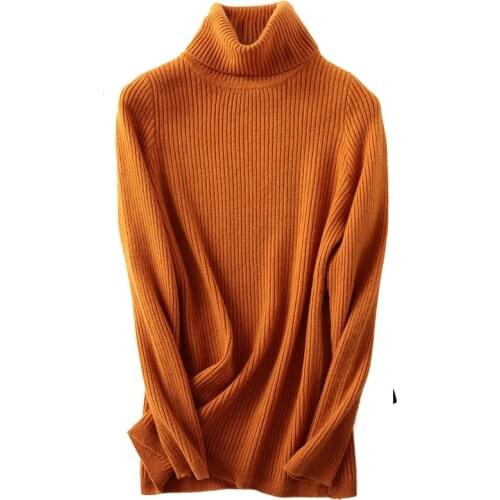 100% Merino Wool Turtleneck Sweater Women 2020 Autumn Winter Warm Soft knitted Pullover Femme Jumper Women Cashmere Sweater