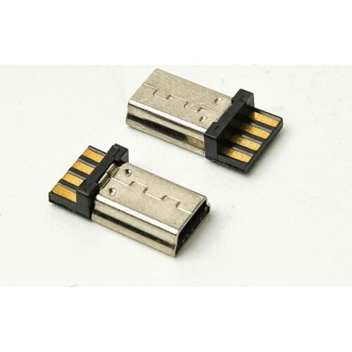 200 PCS a lot Micro Mini USB 5P Super slim male socket Connector adpter jack Front 5P tail 4P flat plug