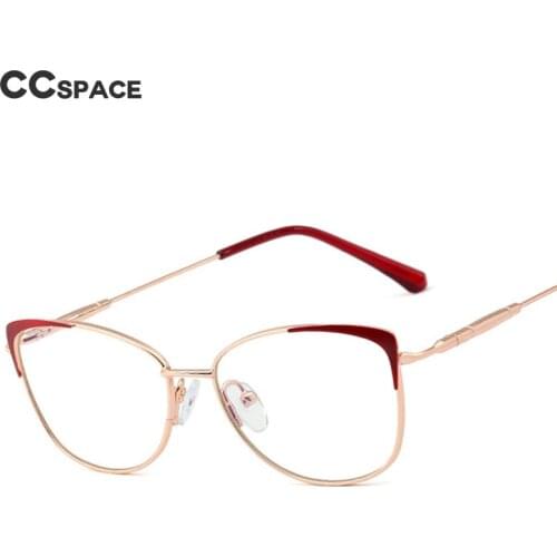 48318 For Women Anti Blue Light Optical Metal Glasses Frames Lady Eyebrow Fashion Computer Eyeglasses