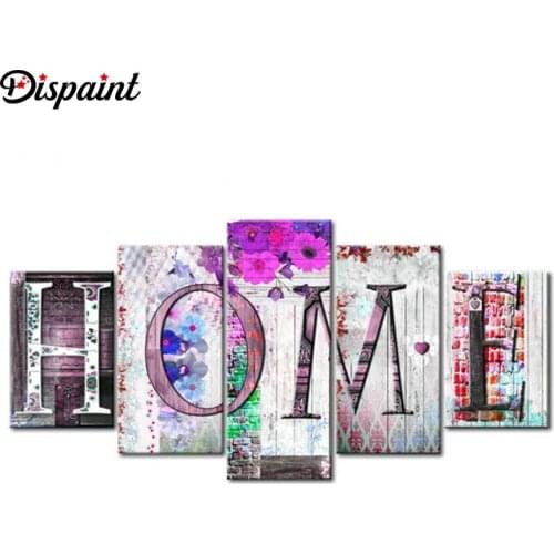Dispaint 5pcs Full Square/Round Drill 5D DIY Diamond Painting "Home scenery" Multi-picture Combination Embroidery 5D Decor