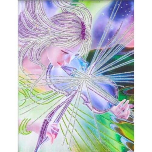 5D Diy Cross Stitch Cartoon Violin Girl 3D Diamond Painting Shaped Diamond Rhinestone Painting Bed Room Decoration FH804