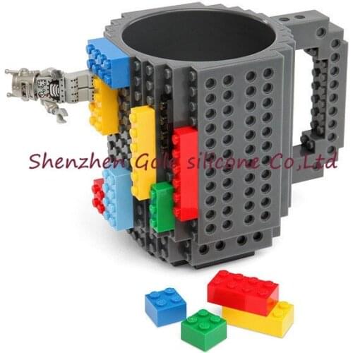 Free Shipping 50pcs/lot Build-On Brick Mug Type Building Blocks Coffee Cup DIY Block Puzzle Mug