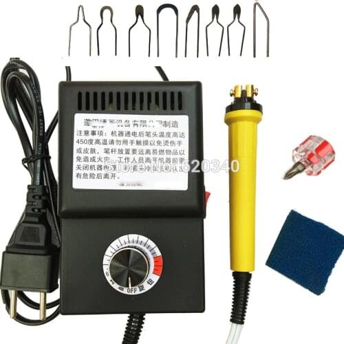 Free shipping mini Adjustable temperature gourd pyrography machine+8 pcs Pyrography iron Tips 25W 220V Wooden gourd crafts