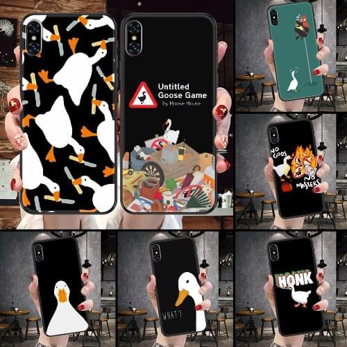 Duck Untitled Goose Game Phone Case For iphone 5 5S SE 2 6 6S 7 8 11 12 Mini Plus X XS XR Pro Max black fashion shell painting