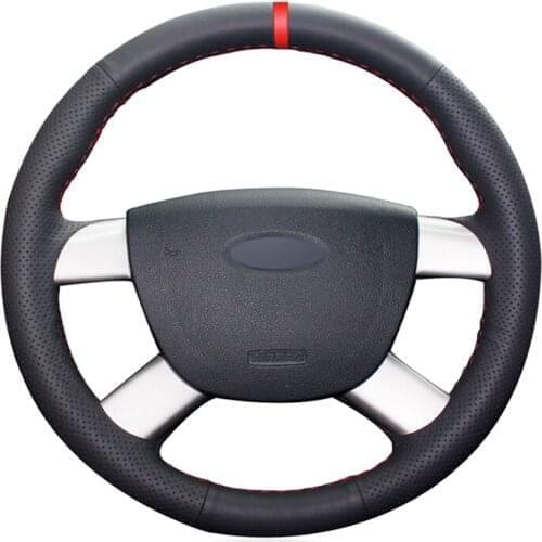 Black Artificial Leather Car Steering Wheel Cover for Ford Kuga 2008-2011 Focus 2 2005-2011 C-MAX 2007-2010