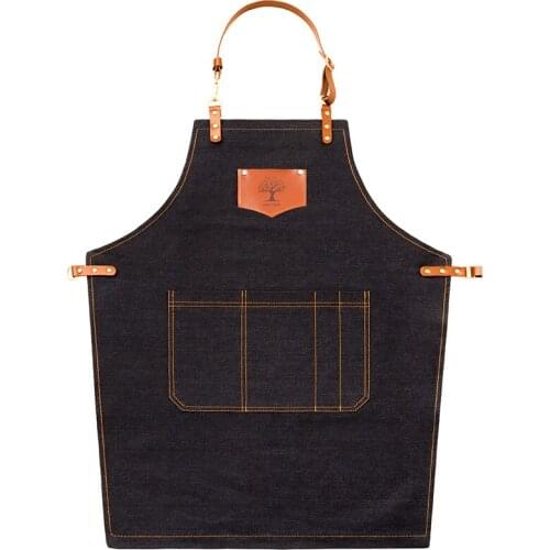 Denim apron Korean fashion cafe division kitchen nail man Chinese food work clothes painting custom logo
