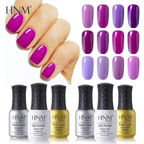 HNM 1pcs Gel Nail Polish Soak Off Gel Polish 8ML Long Lasting UV Gel Colorful Gel Lak Nair Art 12 Gray Colors Choose UV LED Lamp