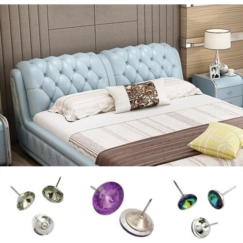 Sofa Crystal Buckle Diamond Crystal Upholstery Nails Tacks Sofa Headboard Sew Buttons Wall Decor Diamond Crystal Nails Buckle