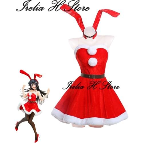 Irelia H Store Anime Cosplays Sakurajima Mai Bunny Girl Cosplay Costume Christmas Dress Gift